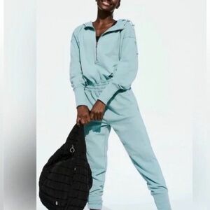 Free People Movement Training Day Light Blue Jumpsuit NWOT
